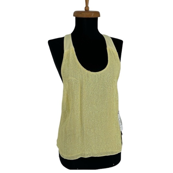 NWT Embellished Tank MLV Yellow Sparkle Top‎ Blouse - Picture 1 of 12